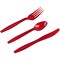 Juvale 96-Piece Christmas Silverware, Serves 32 Red Silverware Set - Spoons, Forks, and Knives, Party Supplies Ideal Cutlery for Christmas Parties, Birthday, and Family Gatherings